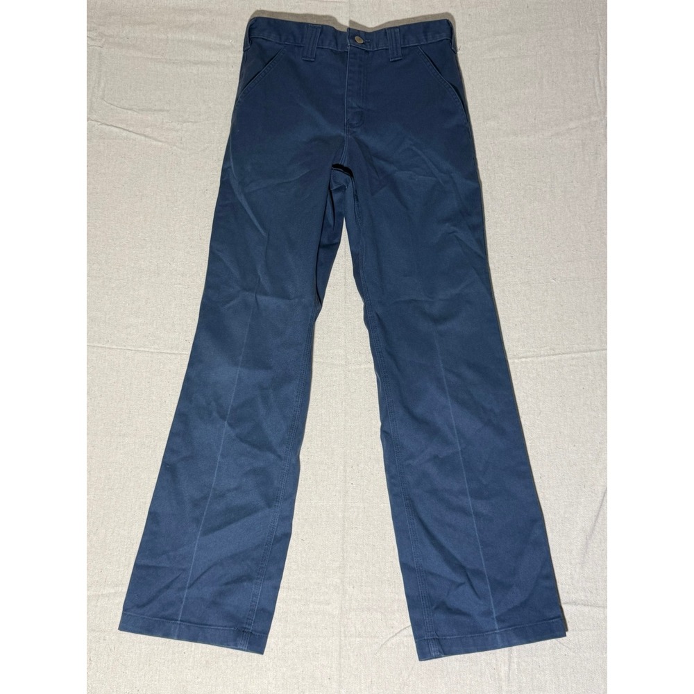Carhartt Mens Navy Blue Twill Work Pants Straight Leg B290 NVY